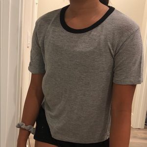 Brandy Melville John galt gray top black collar